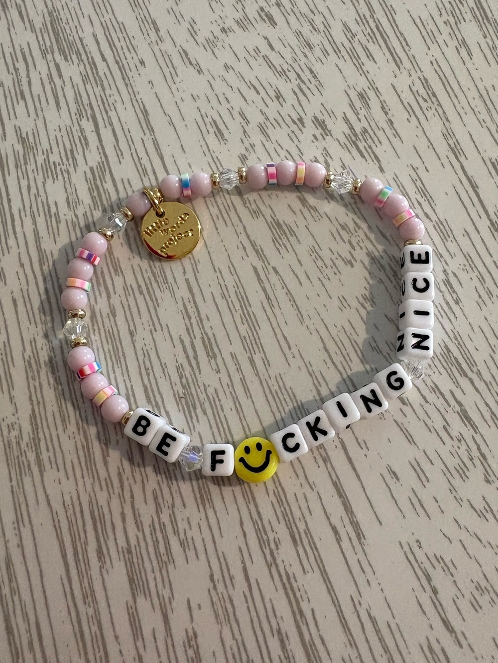 ‘Be Nice’ Little Words Project Beaded Bracelet